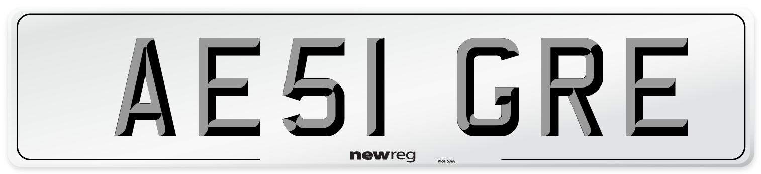 AE51 GRE Number Plate from New Reg